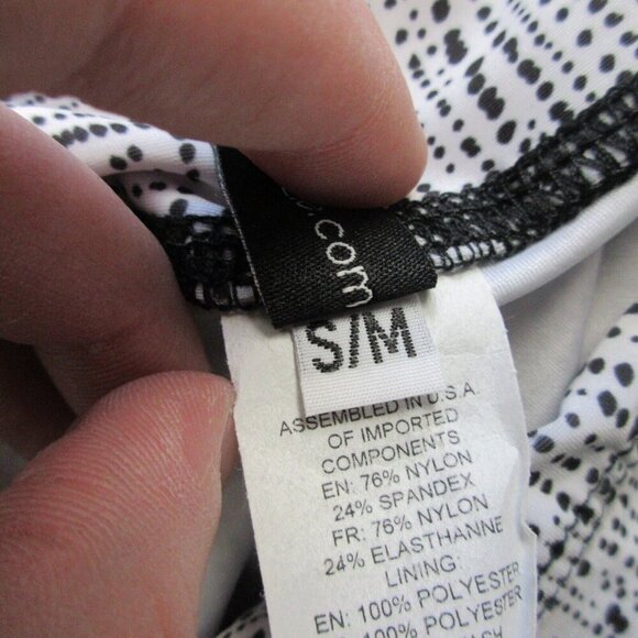 Onzie Leggings Women S/M Black White Patterned Mid Rise Activewear Yoga 206 - Picture 4 of 12